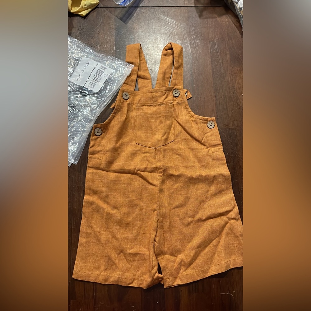 Kids Rust Orange Button-Strap Overalls new in bag!